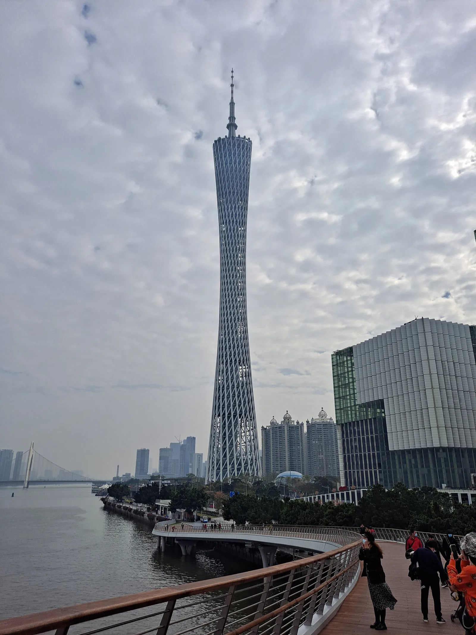 Canton Tower rising above the Guangzhou waterfront