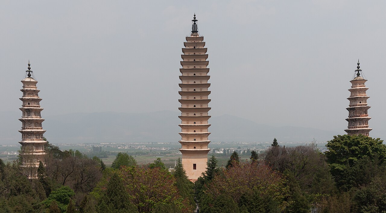 The Three Pagodas at Chongsheng Temple near Dali
